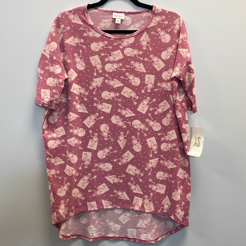 LuLaRoe Disney Kermit Graphic Relaxed High/Low Tunic Tee (XS)